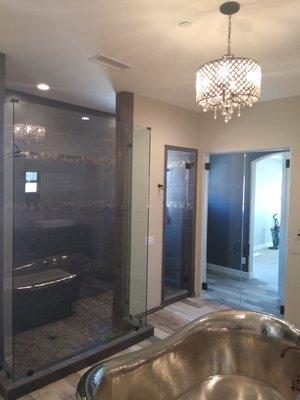 Custom frameless shower.