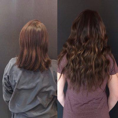 2.5 rows hand tied extensions + fresh color!