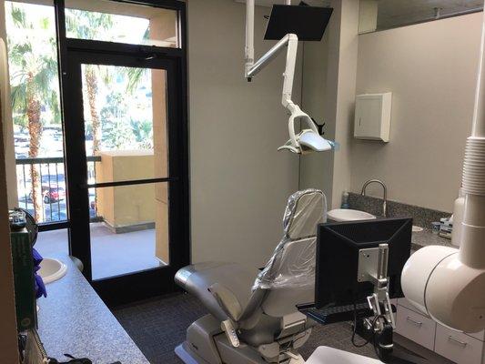 Enjoy the beautiful view out the window or watch some tv while getting your teeth cleaned