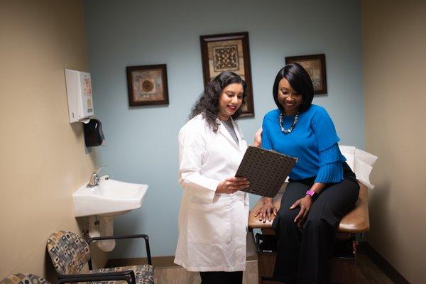 Dr. Ratna Sajja in exam room at Radiotherapy Clinics of Georgia - Conyers.