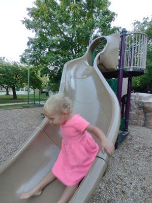 Long curvy #slide on #junglegym #park #lelandneighborhoodpark #playtime