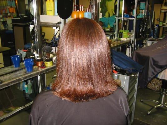 After the Brazilian Blowout Smoothing Treatment