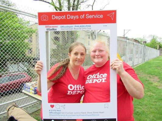 Store Manager Cara & Operations Manager Donna at the first #DepotDaysofService at the Germantown Boys & Girls Club