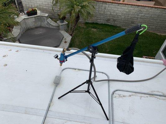 Testing a junction box on a roof