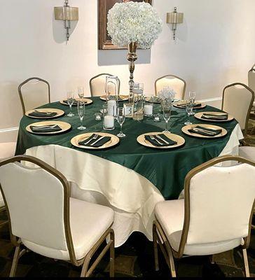 Dazzling Emerald & Gold Wedding Reception