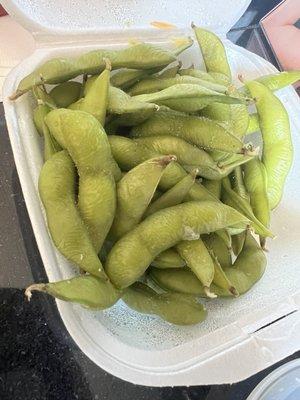 Edamame (they had no sea salt on them as they typically do)