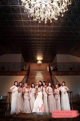 Bride and bridesmaids ready for the reception