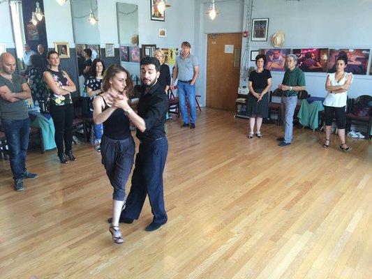 Workshop class recap with visiting master instructor Facundo De La Cruz (world champion, Forever Tango) and Florencia Blanco (Forever Tango)