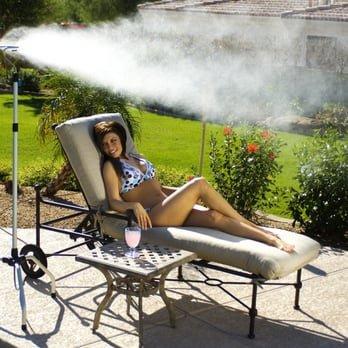 Portable Misting Tower is great for sunbathing, working in the yartd and keeping pets cool