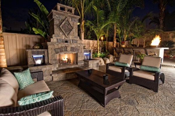 Belgard element fireplace and patio