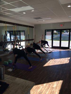 Yoga class in session