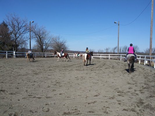 Spacious, well maintained lighted outdoor riding ring