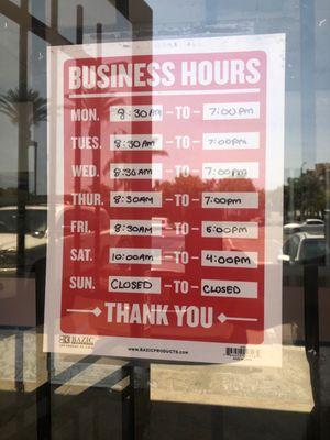 New hours due to covid 19