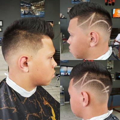 Mid Bald Fade with Scissor Work and Creative Part