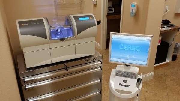 Cerec machine. Crowns in 1 single visit!