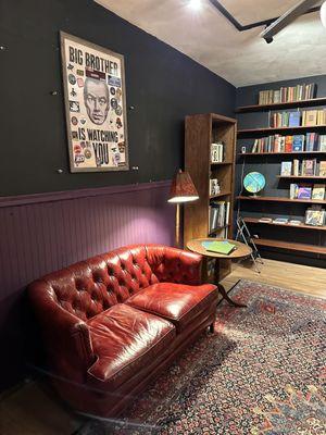 Interior, couch and bookshelf