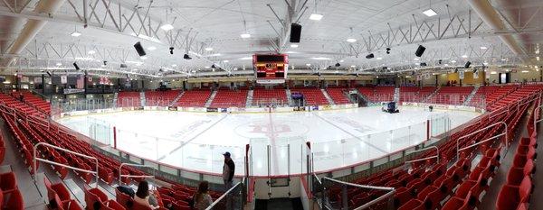 Seats about 5k, bar area, suites and not a bad spot in the rink to watch a game