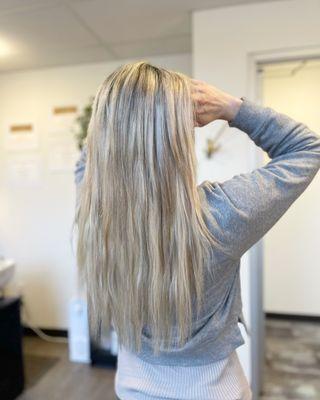 One row of perfectly blended extensions.