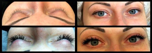 Before and after Novalash Eyelash Extensions