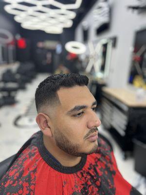 Mid skin fade with beard trim