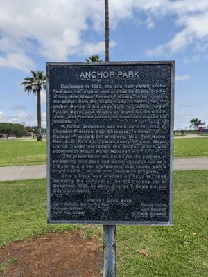 Anchor Park Historical Marker, Texas City