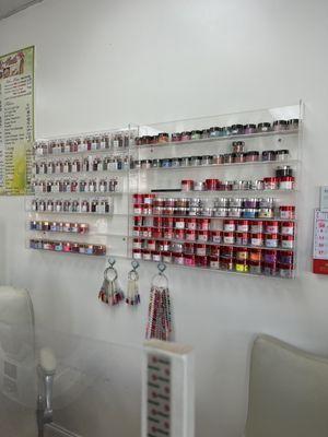 A display of the large number of nail polish