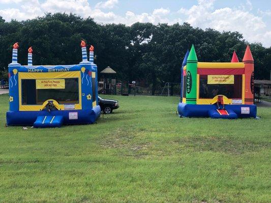 All of our inflatables are made of high-strength 18.5oz vinyl and are 100% lead free. Our inflatable are also "Finger-Safe Inflatables".