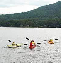 kayaking on the Waterbury Reservoir