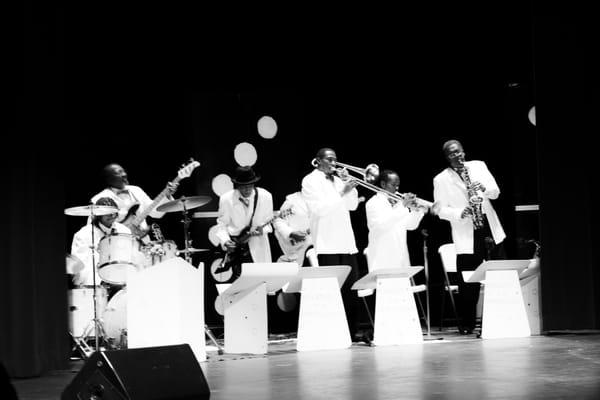 The best band in the city performing for a packed crowd opening night for "Walking to New Orleans"