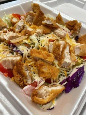 Fried chicken tender salad!