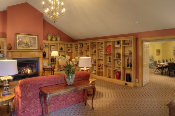 Fearrington House's largest meeting suite, The Library at McIntyre's, has a lounge, conference room and breakout room.