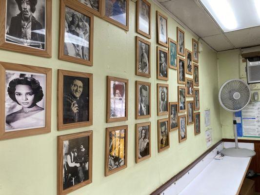 Wall of Hollywood celebrities from before 1980.