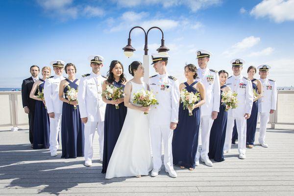 Wedding Party with Bride & Groom - Navy Wedding