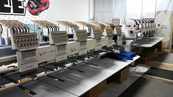 We have a full embroidery shop capable of producing thousands of shirts & hats a week.