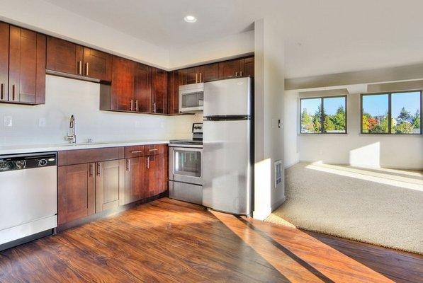 Kitchen w/ Wood Style Flooring