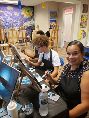 Join us for family friendly paint nights at Kidz N Art every Saturday at 5:00 PM.