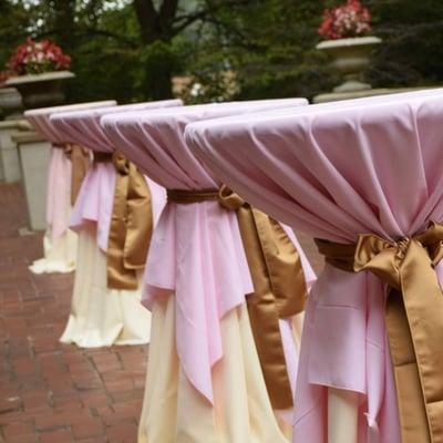 Bistro tables & linens.