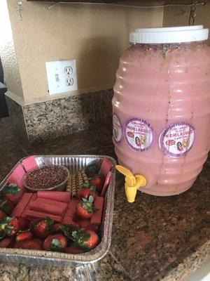 Strawberry drink with all the extras