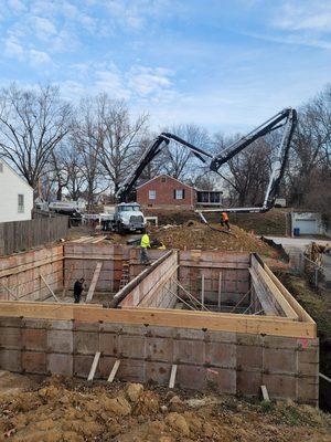 Pumping New foundation in St. Charles.