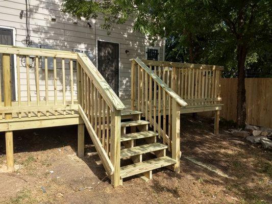 Pressure treated wood deck