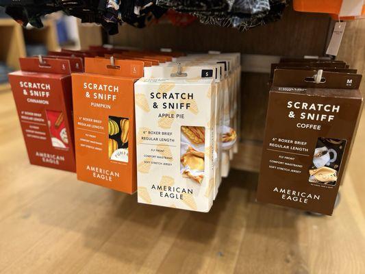 Scratch & Sniff boxers. Lol.