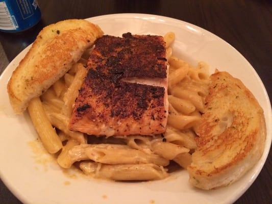 This was a great!! Penne chipotle with a lightly blackened salmon it was delicious