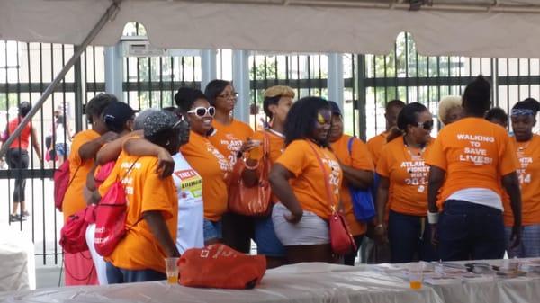 Volunteers for the Kidney walk at Turner Stadium