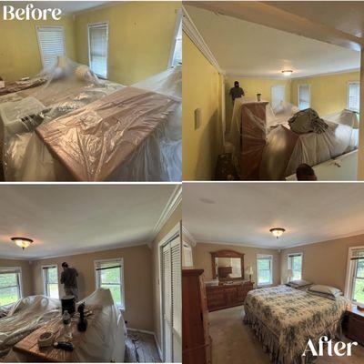 Master bedroom paint refresh  walls, ceiling and trim!