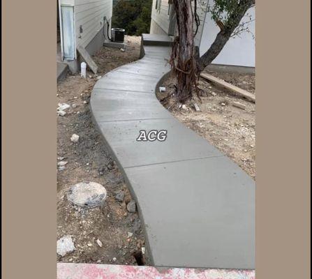 Concrete sidewalk