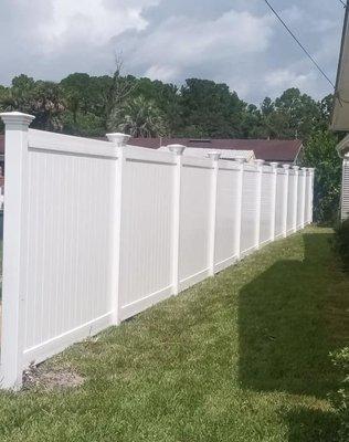 Vinyl Fencing White Tongue and Groove.