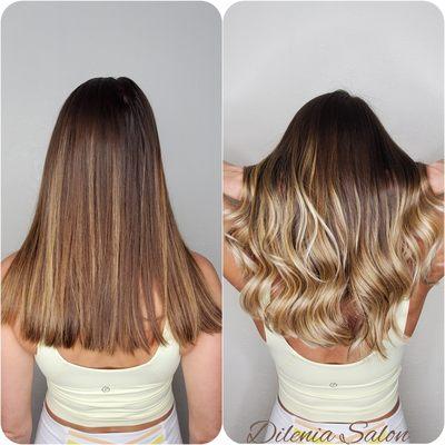 From brunette to this beautiful ombre. Follow @dilenia.salon like and share #brunette #floridahairstylist #blonde