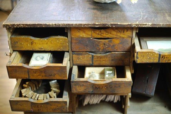 Drawers of found objects