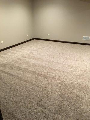 Finished basement after water damage.