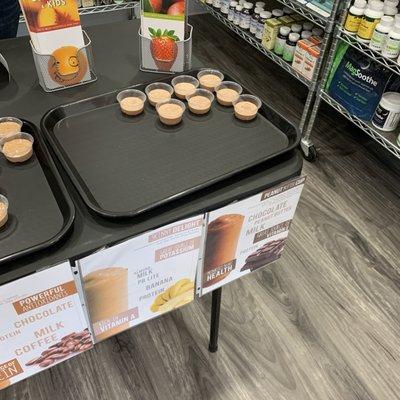 Free Samples of their vast selection of smoothies.